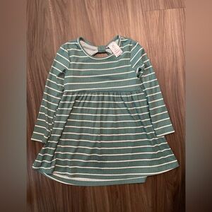 Members Mark Toddler Girls Green Casual Long Sleeve Raglan Sundress size XS 4/5